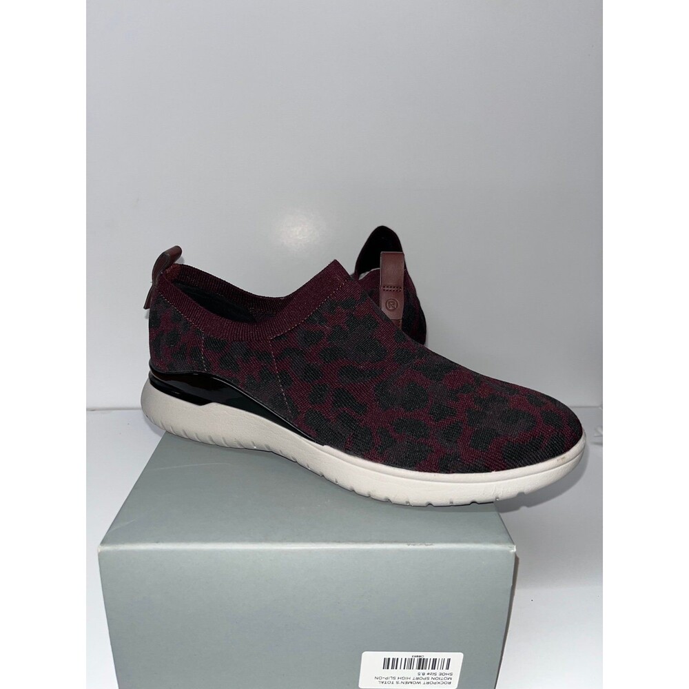 Rockport Total Motion Sport Slip-on Women's Leopard Fabric Stretch Size 8.5M